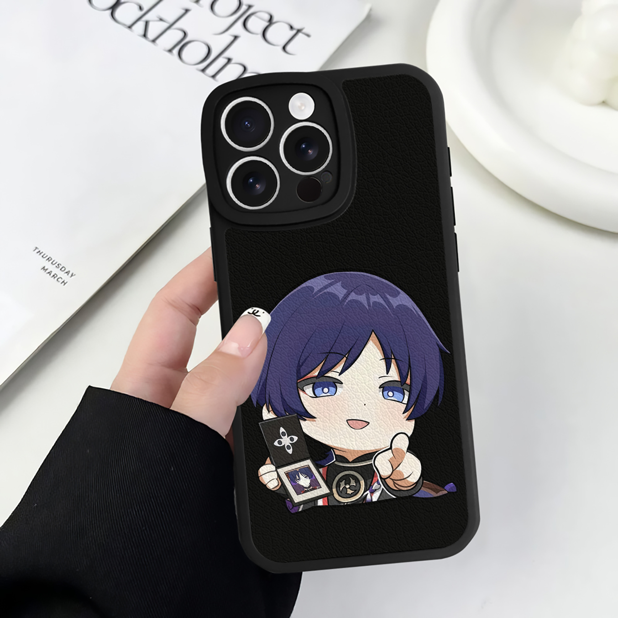 げんし神 さんペい genshin Sanpei 【iPhone 16シリーズ対応】シリコンスマホケース（レザー調） 材質：シリコン